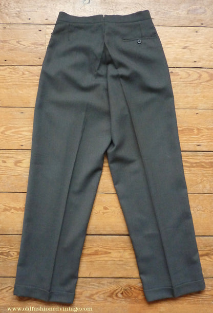 Vintage Mens 1950s 3 Piece Suit Dark Teal & Brown Speckled Lightweight Wool 38" Long
