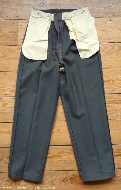Vintage Mens 1950s 3 Piece Suit Dark Teal & Brown Speckled Lightweight Wool 38" Long