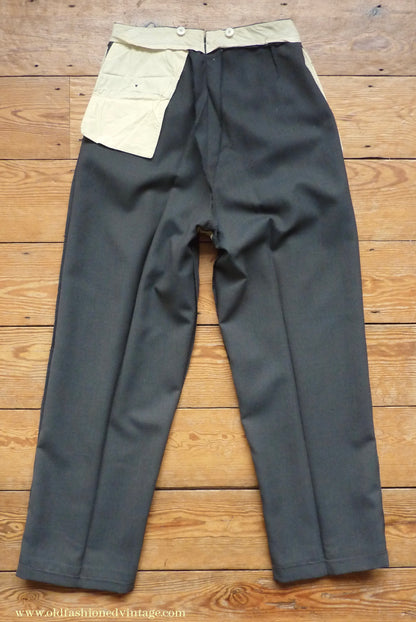 Vintage Mens 1950s 3 Piece Suit Dark Teal & Brown Speckled Lightweight Wool 38" Long