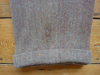Vintage Mens 1940s Tweed Suit 2 Piece Single Breasted Brown Green Flecked Herringbone Wool 42" Extra Long