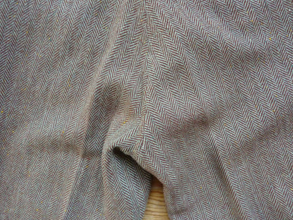 Vintage Mens 1940s Tweed Suit 2 Piece Single Breasted Brown Green Flecked Herringbone Wool 42" Extra Long
