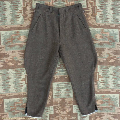 Vintage Mens 1930s Breeches Brown European Jodhpurs Riding Work Trousers Pants 30"