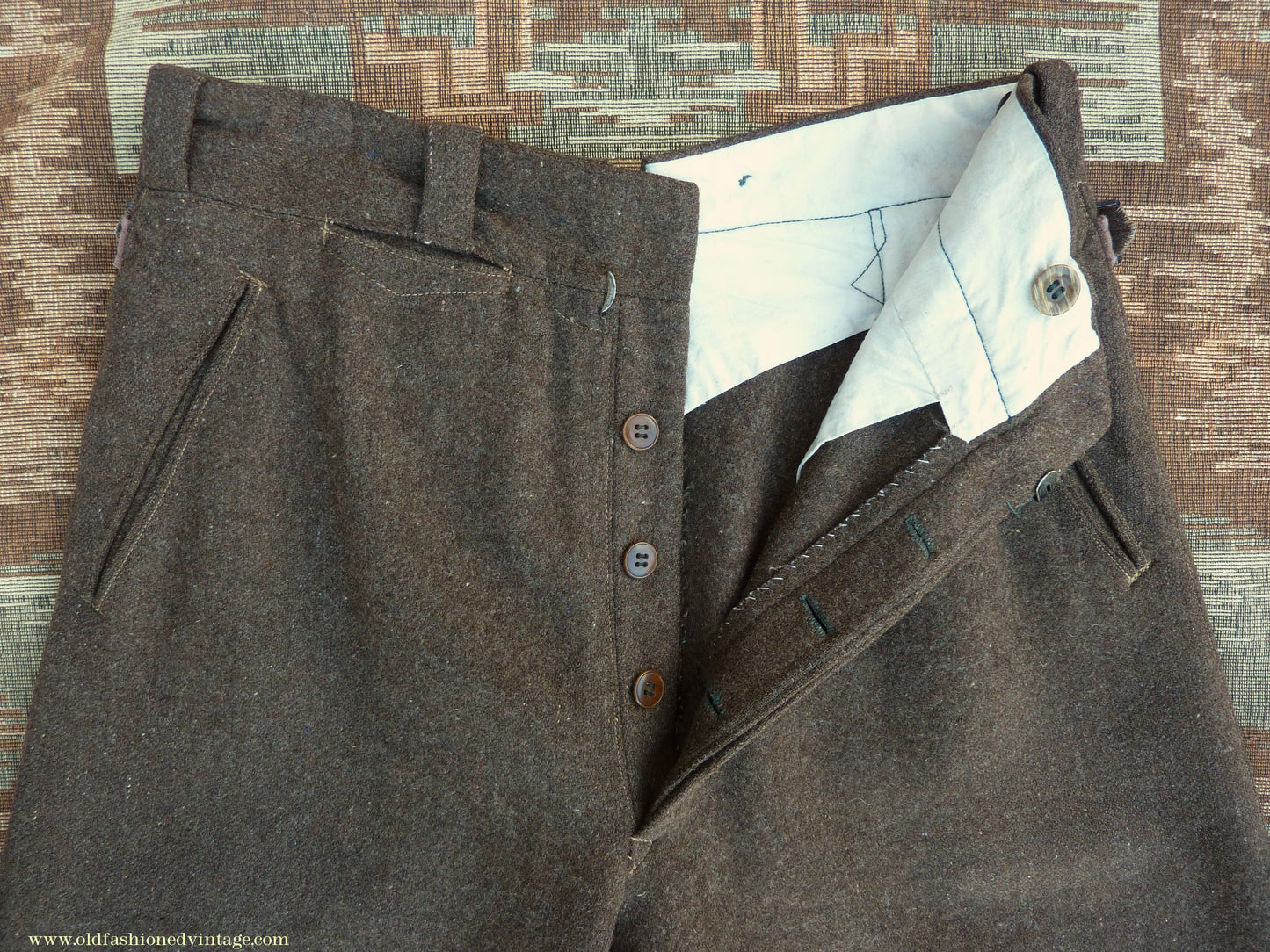 Vintage Mens 1930s Breeches Brown European Jodhpurs Riding Work Trousers Pants 30"