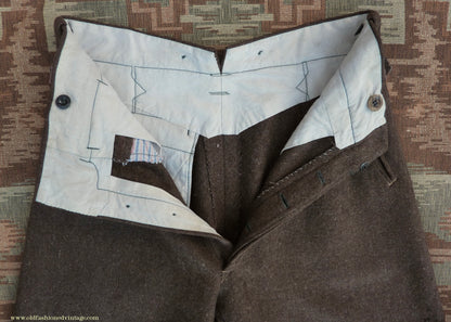 Vintage Mens 1930s Breeches Brown European Jodhpurs Riding Work Trousers Pants 30"