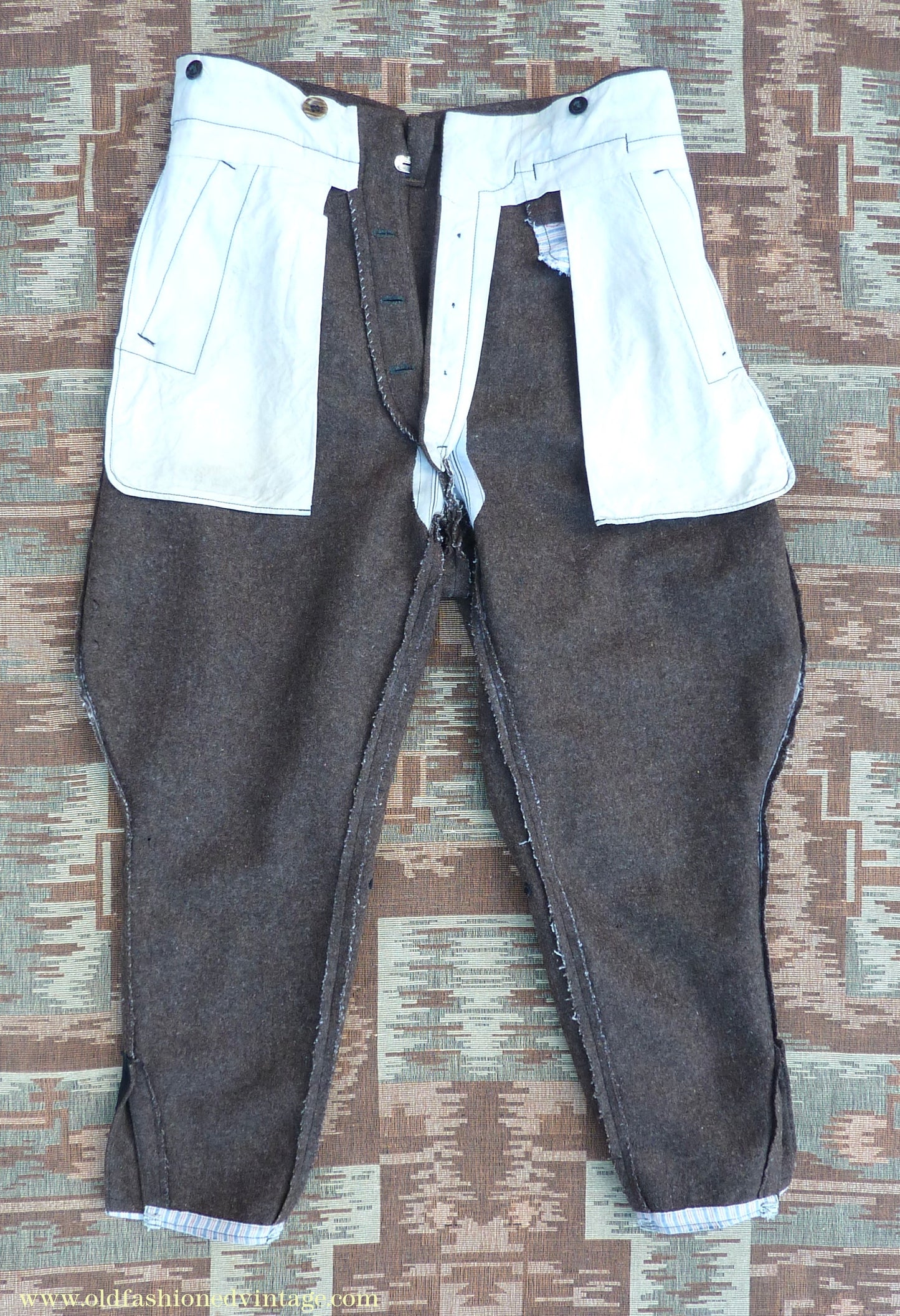 Vintage Mens 1930s Breeches Brown European Jodhpurs Riding Work Trousers Pants 30"