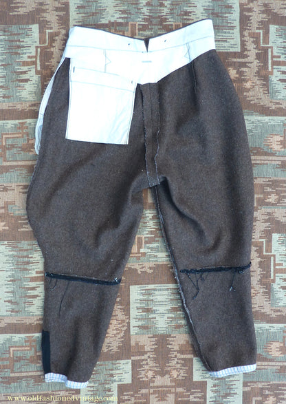 Vintage Mens 1930s Breeches Brown European Jodhpurs Riding Work Trousers Pants 30"