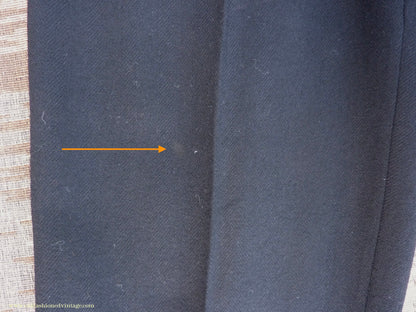 Vintage Mens 1940s Blue-Black Herringbone Wool Trousers Pants 34"