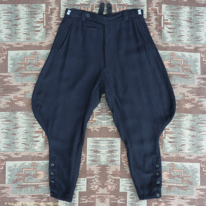 Vintage Mens 1940s Breeches Navy Blue European Jodhpurs Riding Work Trousers Pants 32"