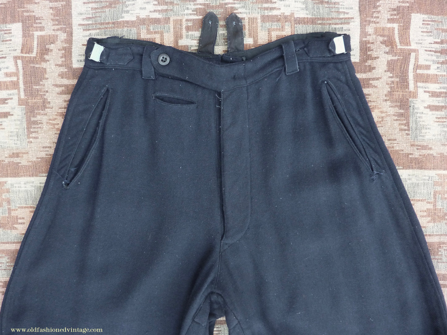 Vintage Mens 1940s Breeches Navy Blue European Jodhpurs Riding Work Trousers Pants 32"