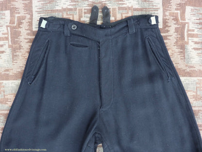 Vintage Mens 1940s Breeches Navy Blue European Jodhpurs Riding Work Trousers Pants 32"