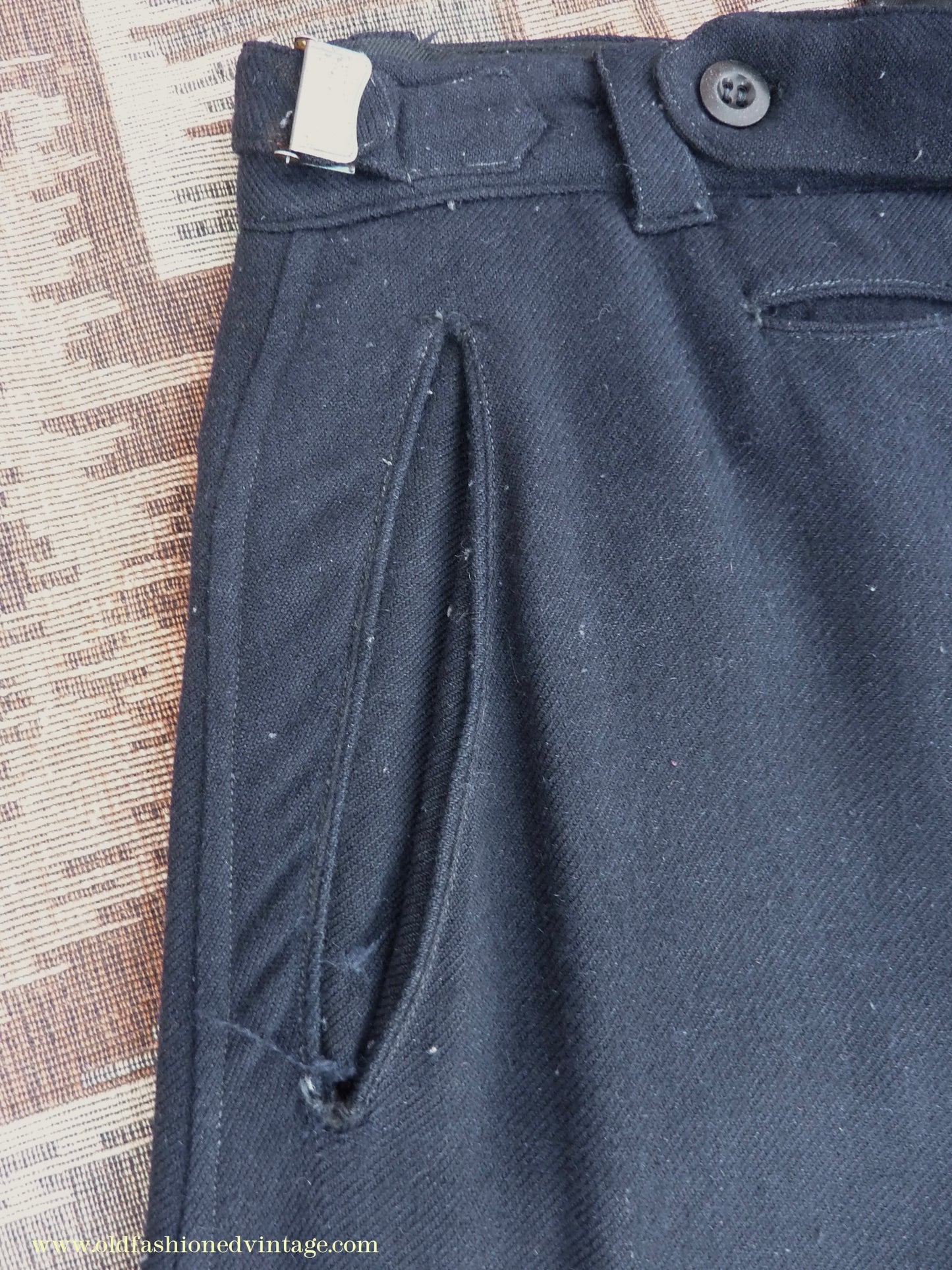 Vintage Mens 1940s Breeches Navy Blue European Jodhpurs Riding Work Trousers Pants 32"