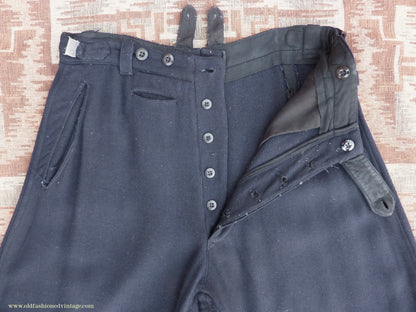 Vintage Mens 1940s Breeches Navy Blue European Jodhpurs Riding Work Trousers Pants 32"