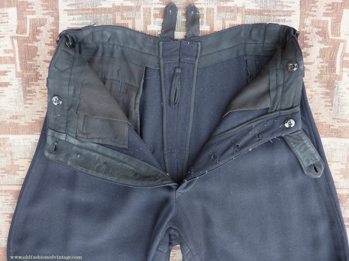 Vintage Mens 1940s Breeches Navy Blue European Jodhpurs Riding Work Trousers Pants 32"
