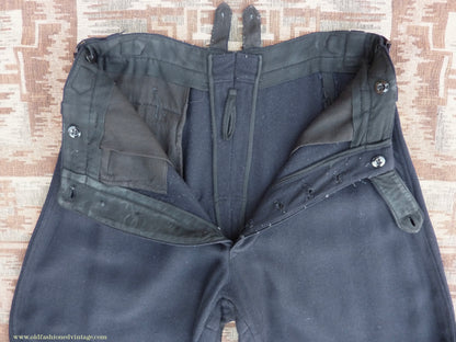 Vintage Mens 1940s Breeches Navy Blue European Jodhpurs Riding Work Trousers Pants 32"