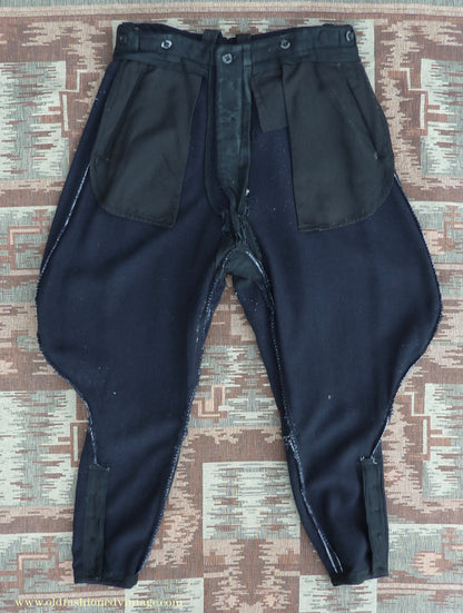 Vintage Mens 1940s Breeches Navy Blue European Jodhpurs Riding Work Trousers Pants 32"