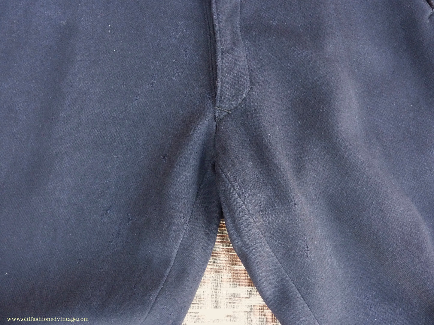 Vintage Mens 1930s 1940s Breeches Navy Blue European Jodhpurs Riding Work Trousers Pants 34"