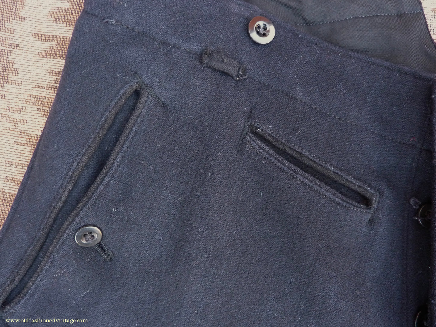 Vintage Mens 1930s 1940s Breeches Navy Blue European Jodhpurs Riding Work Trousers Pants 34"