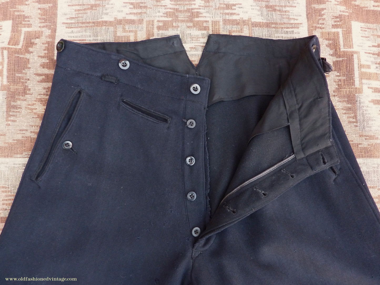 Vintage Mens 1930s 1940s Breeches Navy Blue European Jodhpurs Riding Work Trousers Pants 34"
