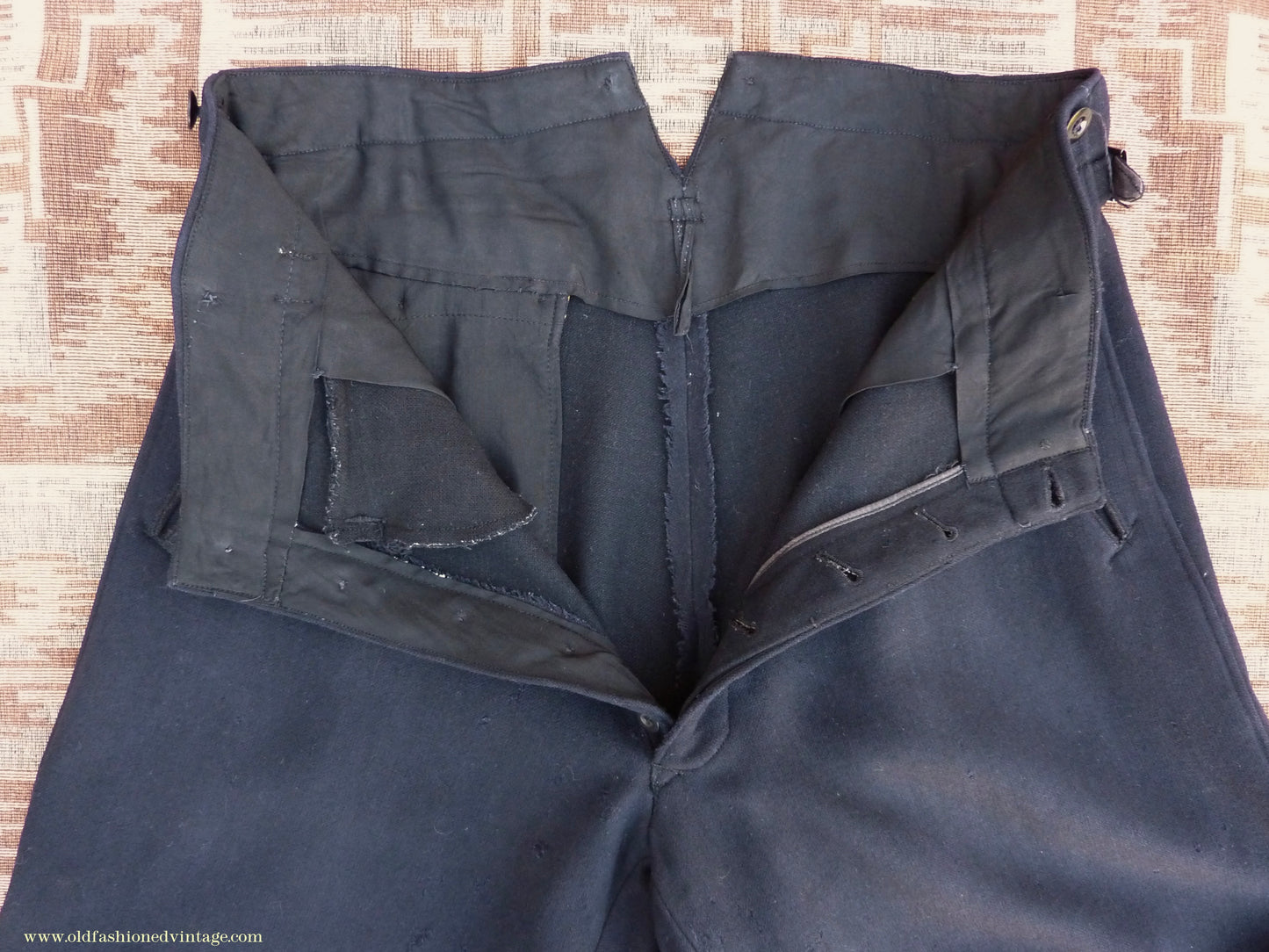 Vintage Mens 1930s 1940s Breeches Navy Blue European Jodhpurs Riding Work Trousers Pants 34"