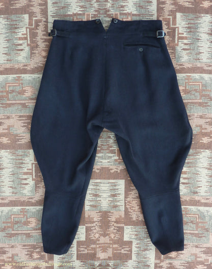 Vintage Mens 1930s 1940s Breeches Navy Blue European Jodhpurs Riding Work Trousers Pants 34"
