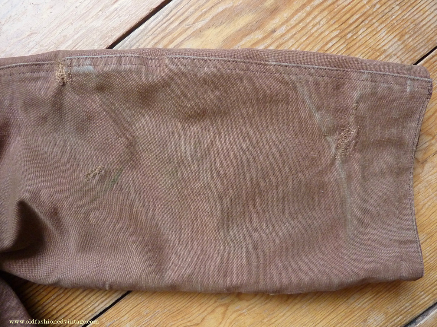 Vintage Mens 1930s French "Canadienne" Mackinaw Coat Double Breasted Brown Canvas Workwear Jacket Shawl Fur Collar 44"