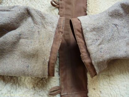 Vintage Mens 1930s French "Canadienne" Mackinaw Coat Double Breasted Brown Canvas Workwear Jacket Shawl Fur Collar 44"