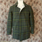 Vintage Mens 1950s Pendleton Reversible Zipper Jacket Olive Green Plaid Wool Cotton S