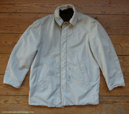 Vintage Mens 1950s Pendleton Reversible Zipper Jacket Olive Green Plaid Wool Cotton S