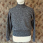 Old Fashioned Garments Vintage Reproduction 1940s Mens Roll Neck Jumper Mottled Dark Brown & White Polo Turtle Sweater L
