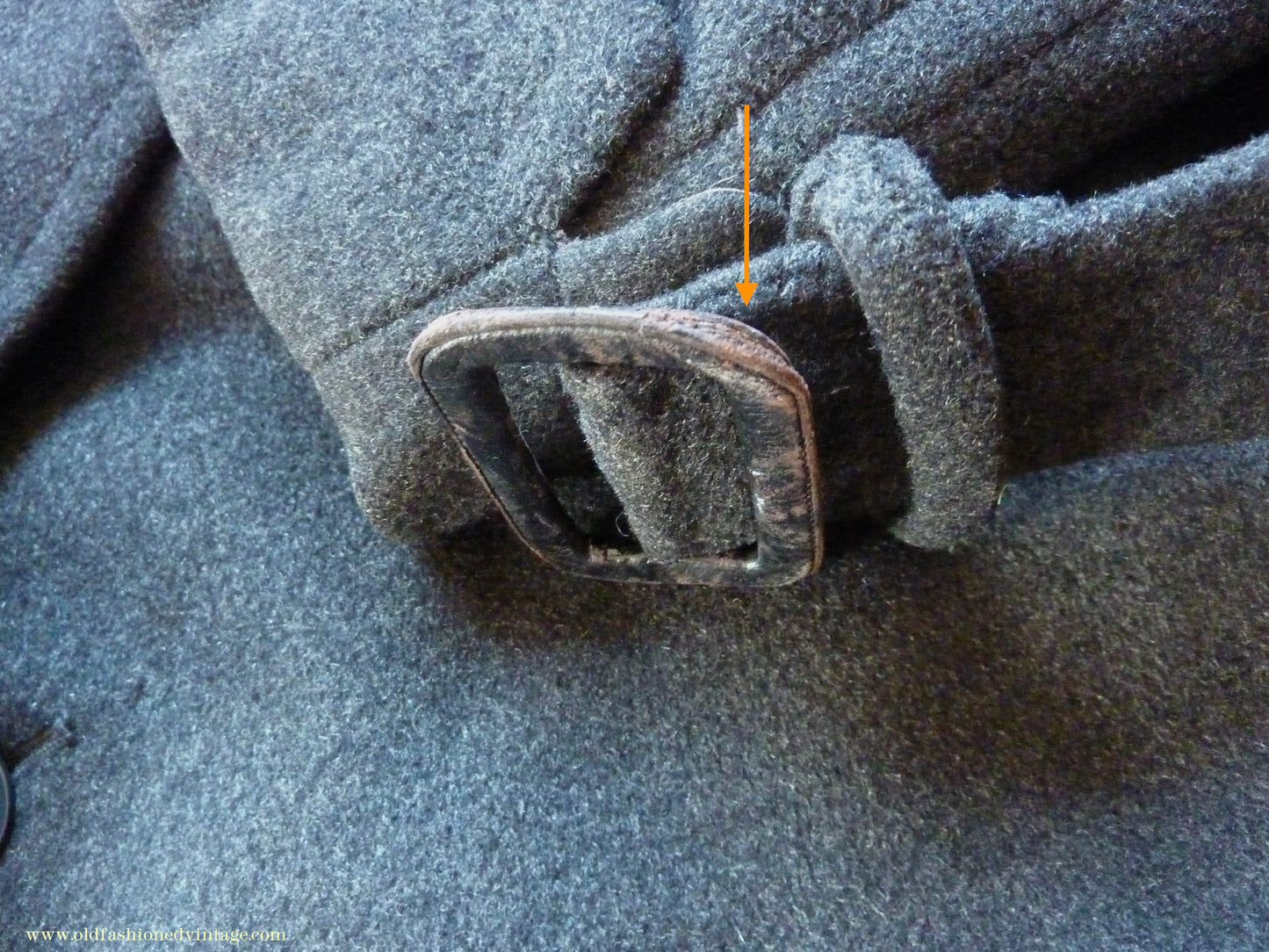 Vintage Mens 1950s Bespoke Tailored Double Breasted Overcoat Coat Charcoal Grey Wool DB Belted 44"