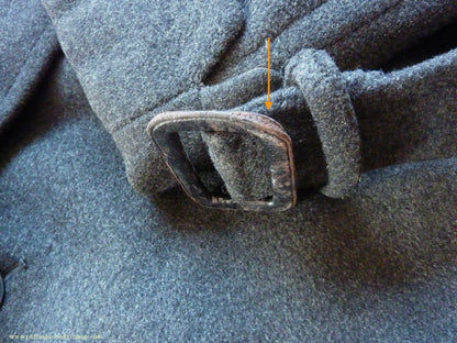 Vintage Mens 1950s Bespoke Tailored Double Breasted Overcoat Coat Charcoal Grey Wool DB Belted 44"