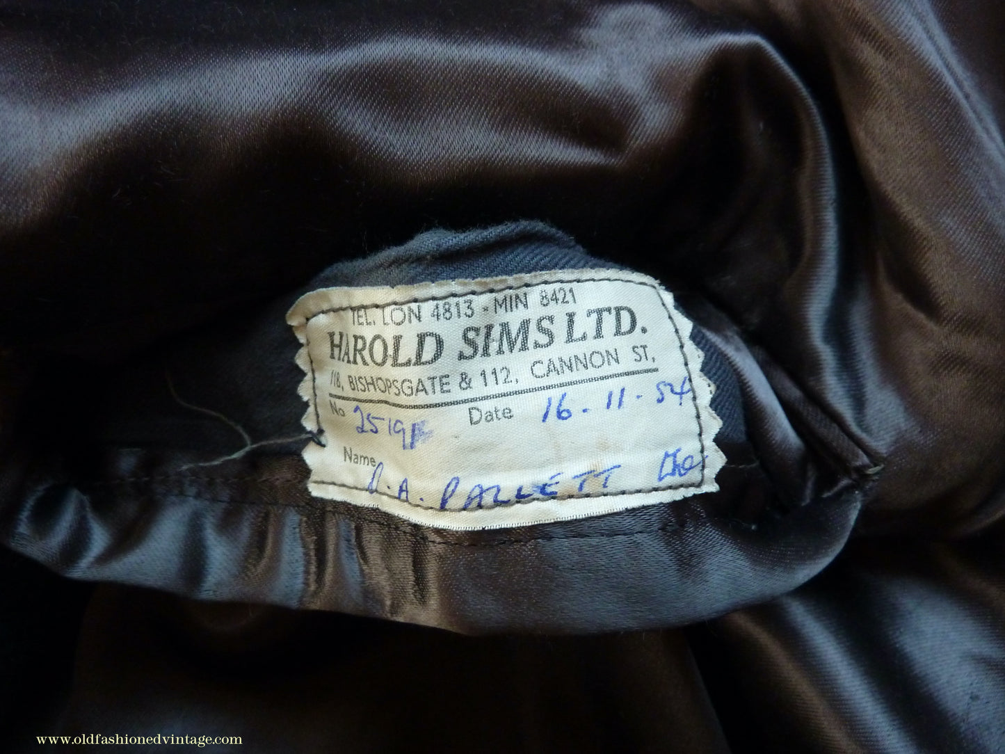 Vintage Mens 1950s Bespoke Tailored Double Breasted Overcoat Coat Charcoal Grey Wool DB Belted 44"