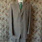 Vintage Mens 1960s Bespoke Tweed 3 Piece Suit Olive Brown Wool Red Windowpane Gauntlet Cuffs 42" Extra Long