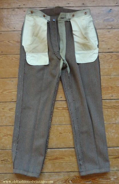 Vintage Mens 1960s Bespoke Tweed 3 Piece Suit Olive Brown Wool Red Windowpane Gauntlet Cuffs 42" Extra Long
