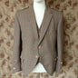 Vintage Mens 1950s Tweed Kilt Jacket & Waistcoat Set Gun Club Check Wool Tailored Traditional Scottish Sports Coat 40"