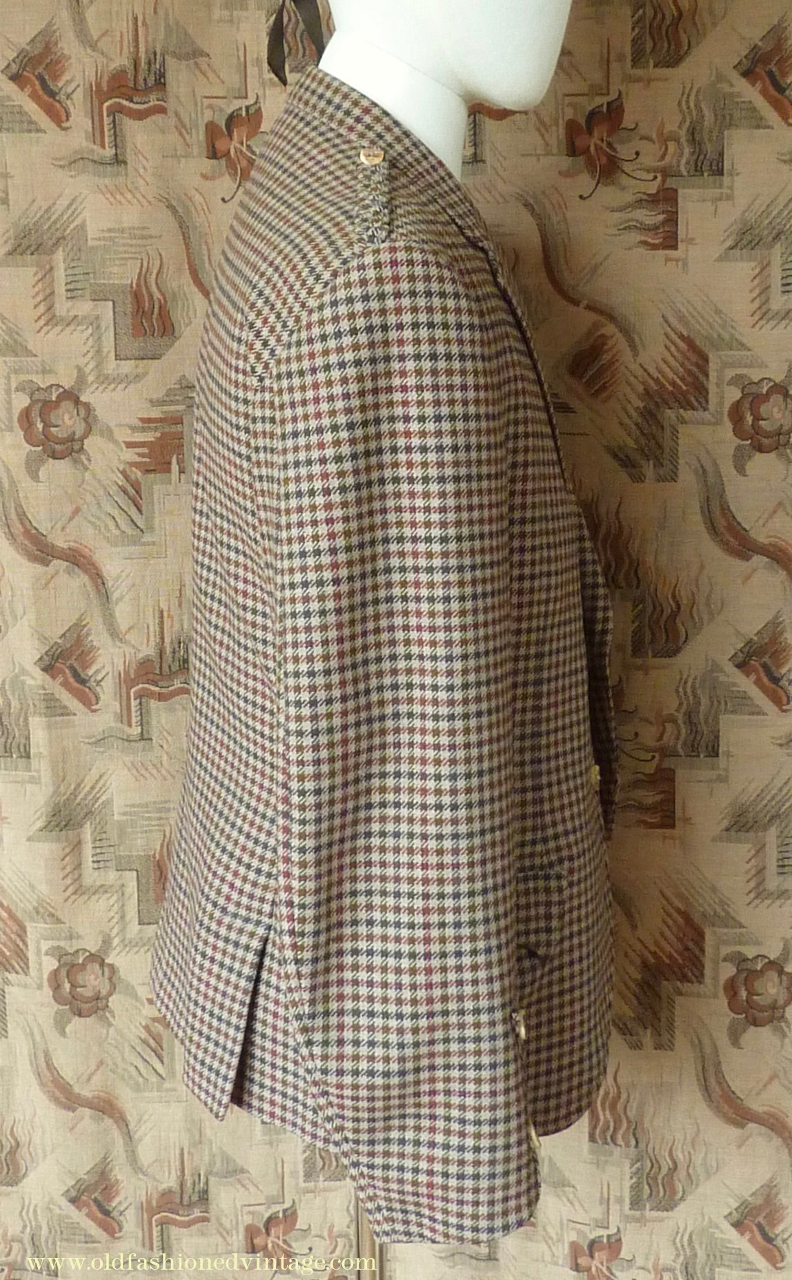 Vintage Mens 1950s Tweed Kilt Jacket & Waistcoat Set Gun Club Check Wool Tailored Traditional Scottish Sports Coat 40"