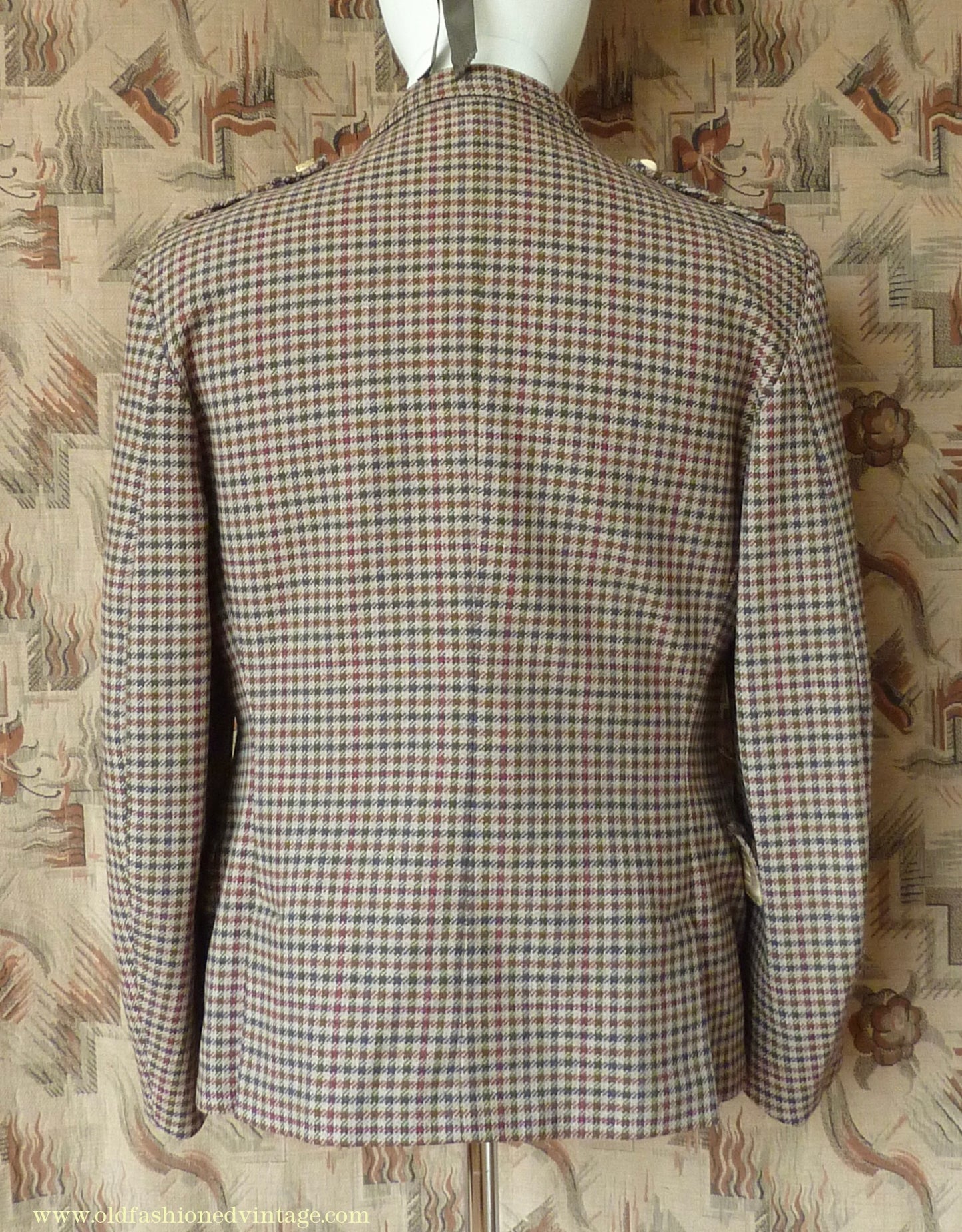 Vintage Mens 1950s Tweed Kilt Jacket & Waistcoat Set Gun Club Check Wool Tailored Traditional Scottish Sports Coat 40"