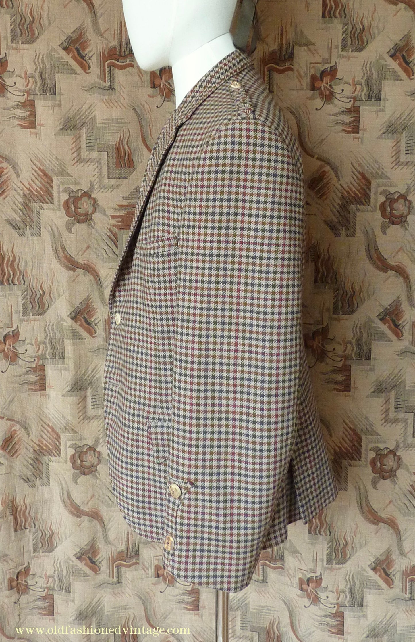Vintage Mens 1950s Tweed Kilt Jacket & Waistcoat Set Gun Club Check Wool Tailored Traditional Scottish Sports Coat 40"