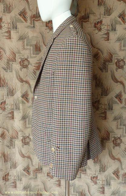Vintage Mens 1950s Tweed Kilt Jacket & Waistcoat Set Gun Club Check Wool Tailored Traditional Scottish Sports Coat 40"