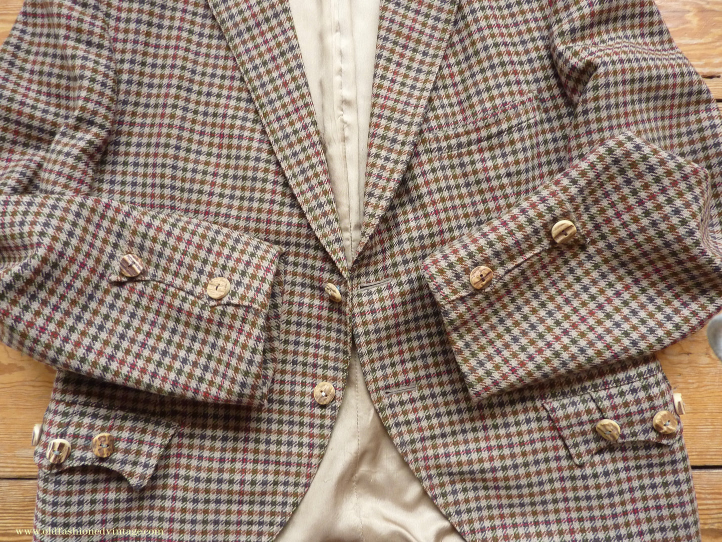Vintage Mens 1950s Tweed Kilt Jacket & Waistcoat Set Gun Club Check Wool Tailored Traditional Scottish Sports Coat 40"
