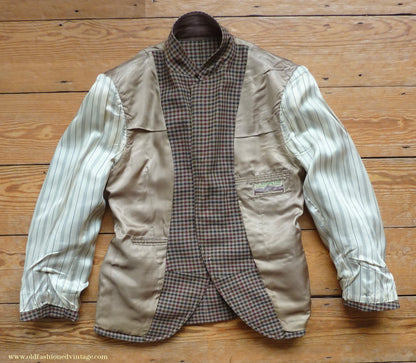 Vintage Mens 1950s Tweed Kilt Jacket & Waistcoat Set Gun Club Check Wool Tailored Traditional Scottish Sports Coat 40"