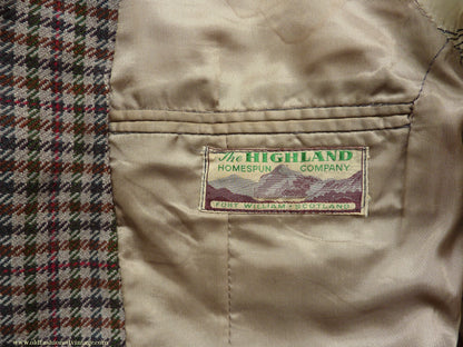 Vintage Mens 1950s Tweed Kilt Jacket & Waistcoat Set Gun Club Check Wool Tailored Traditional Scottish Sports Coat 40"