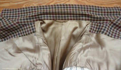 Vintage Mens 1950s Tweed Kilt Jacket & Waistcoat Set Gun Club Check Wool Tailored Traditional Scottish Sports Coat 40"