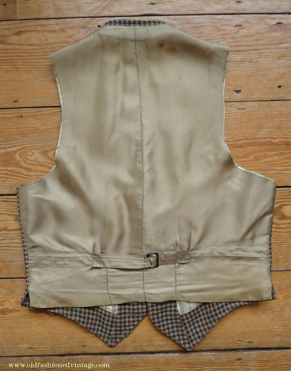 Vintage Mens 1950s Tweed Kilt Jacket & Waistcoat Set Gun Club Check Wool Tailored Traditional Scottish Sports Coat 40"