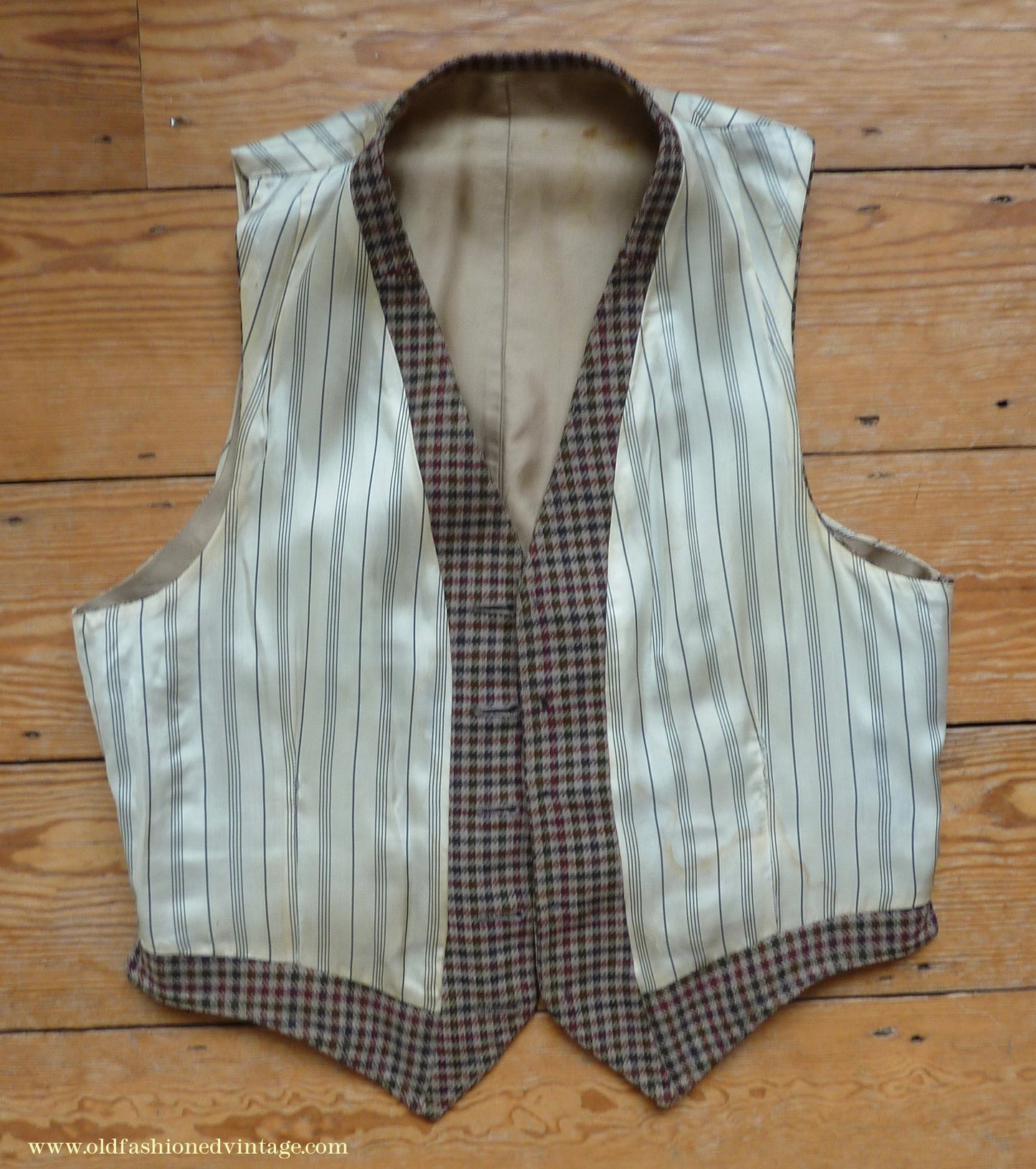 Vintage Mens 1950s Tweed Kilt Jacket & Waistcoat Set Gun Club Check Wool Tailored Traditional Scottish Sports Coat 40"