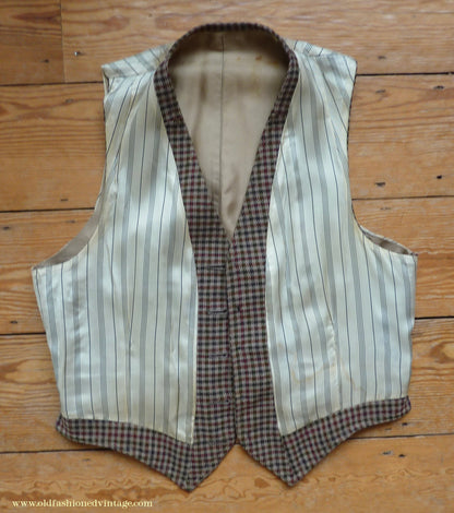 Vintage Mens 1950s Tweed Kilt Jacket & Waistcoat Set Gun Club Check Wool Tailored Traditional Scottish Sports Coat 40"