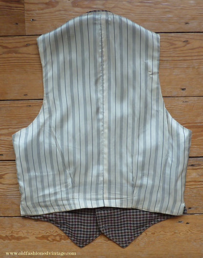 Vintage Mens 1950s Tweed Kilt Jacket & Waistcoat Set Gun Club Check Wool Tailored Traditional Scottish Sports Coat 40"