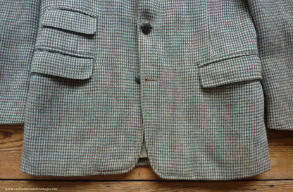 Vintage Mens 1950s Harris Tweed Sports Jacket Green Brown Check 37"