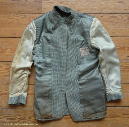 Vintage Mens 1950s Harris Tweed Sports Jacket Green Brown Check 37"
