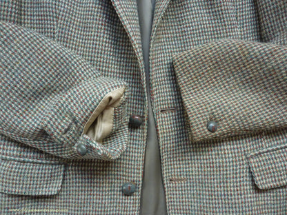 Vintage Mens 1950s Harris Tweed Sports Jacket Green Brown Check 37"